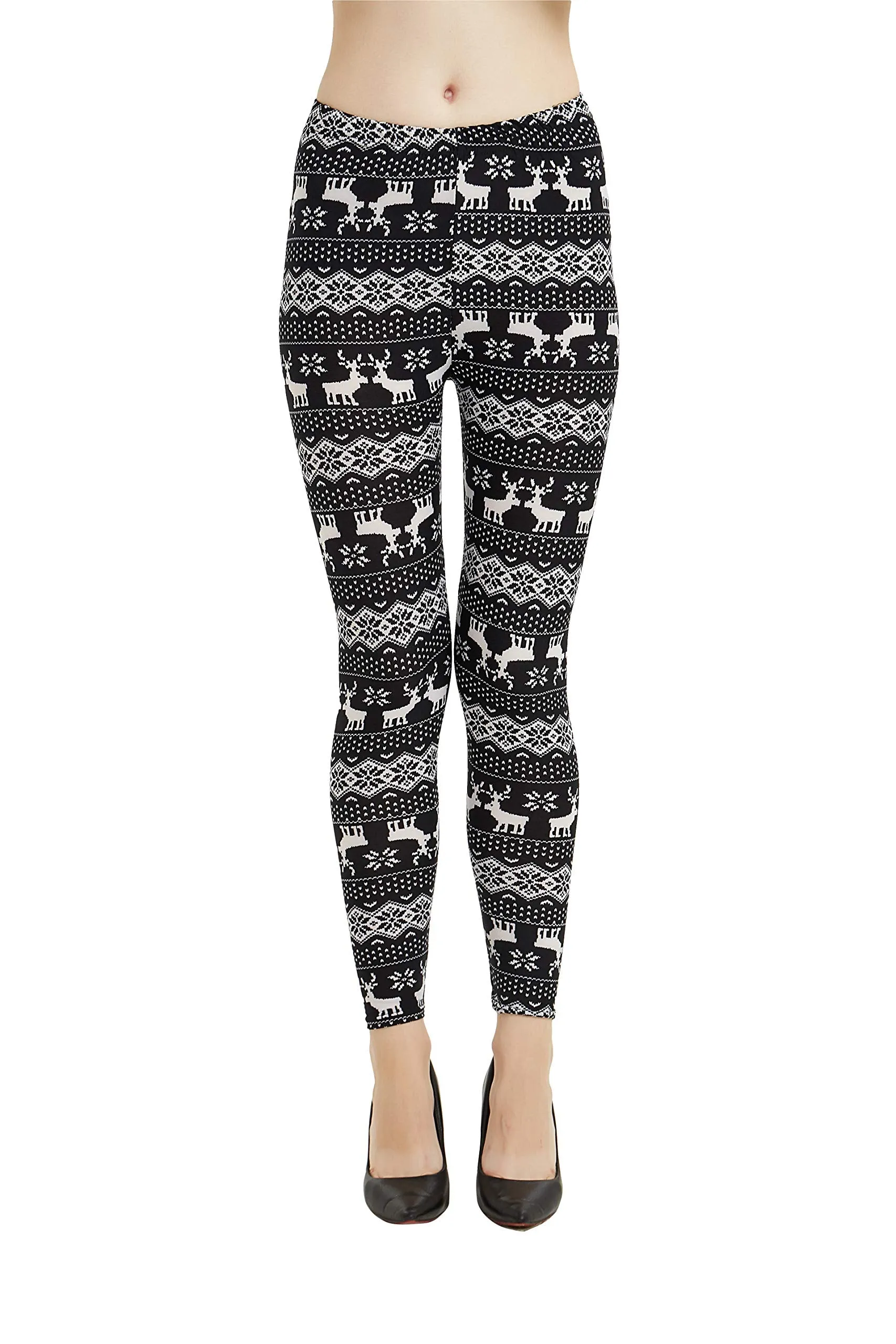 Womens Ultra Soft Christmas Printed Stretchy Leggings Pants