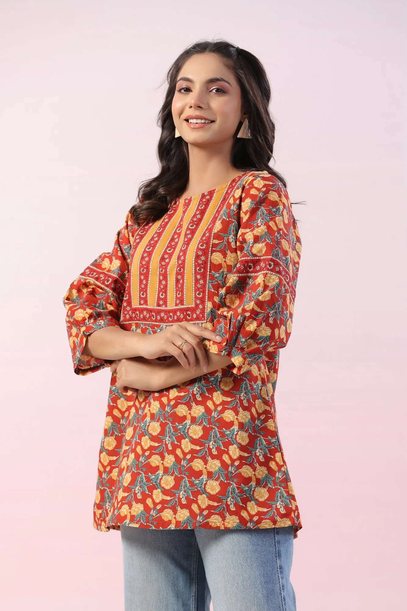 Yoke-Me-Not Cotton Printed Top